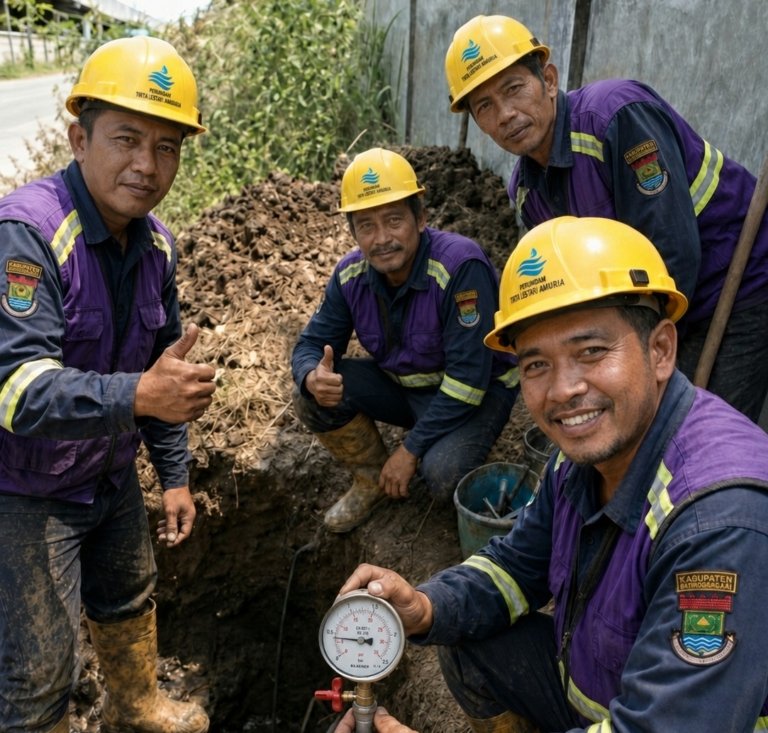 Respons Cepat Pulihkan Tekanan Air, PERUMDAM TKR Rekayasa Aliran Jaringan Perpipaan di Kosamb