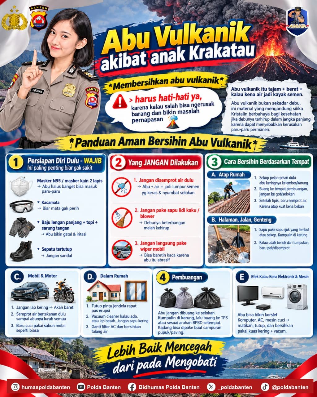 Polda Banten Imbau Warga Tetap Tenang dan Waspada Hadapi Aktivitas Gunung Anak Krakatau